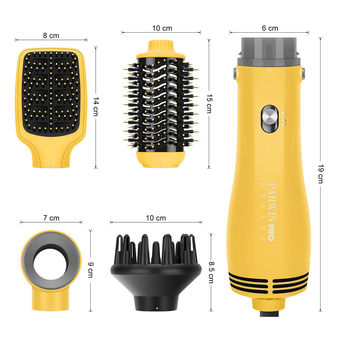 4 IN 1 Haartrockner Warmluftbürste Set, PARWIN PRO BEAUTY Styler-Set, Föhnbürste Lockenbürste mit 4