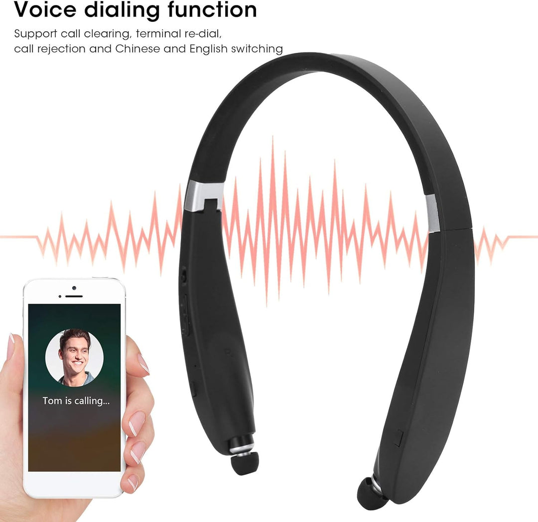 Goshyda SX-991 Bluetooth-Headset, Bluetooth 5.0-Kopfhörer mit Nackenbügel, Faltbarer Sportkopfhörer