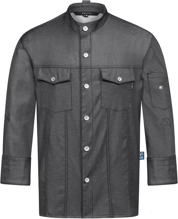 Greiff Gastro Moda Cuisine Herren Kochjacke Jeans-Style Regular Fit, XS