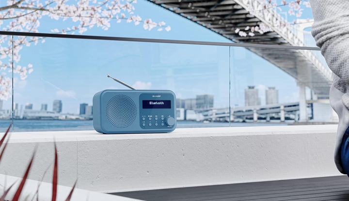 SHARP DR-P420 Portables Digitalradio (DAB/DAB+/FM mit RDS, USB, Bluetooth 5.0, 3,5mm Klinke Wecker-F