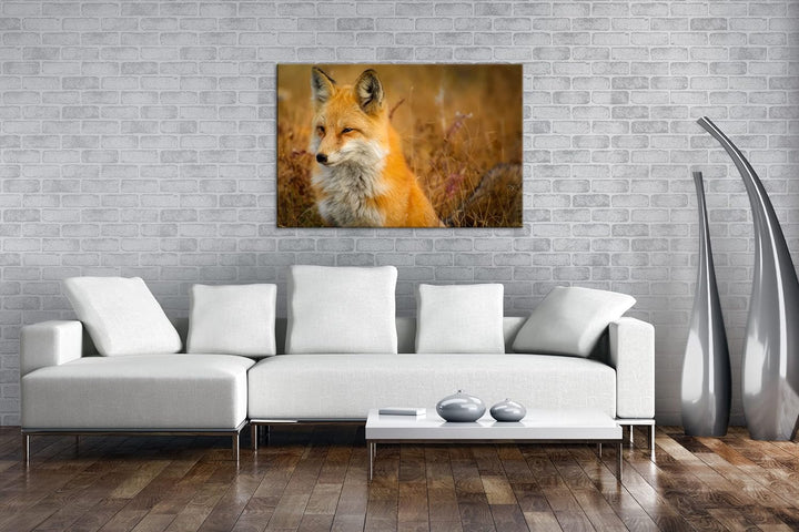 deyoli ruhiger Fuchs Format:75x50 cm als Leinwandbild, Motiv fertig gerahmt auf Echtholzrahmen, Hoch