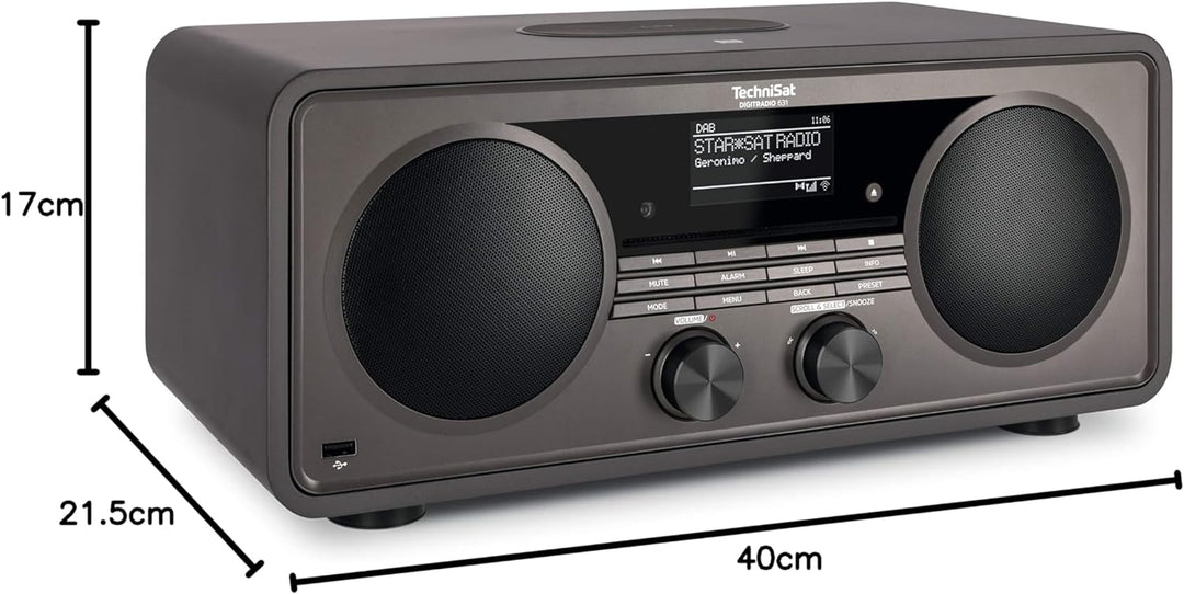 TechniSat DIGITRADIO 631 - Stereo Internetradio (DAB, UKW, 70 Watt 2.1 System m. Subwoofer, CD, USB,