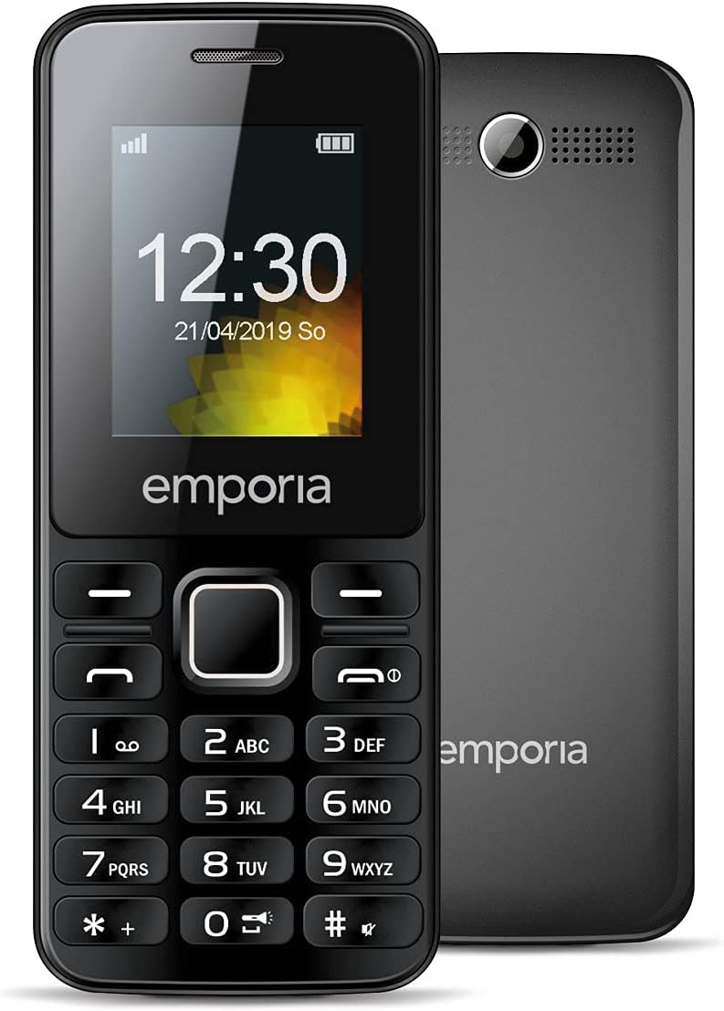 Emporia Dual-SIM Handy schwarz blau mit Taschenlampe, MD212_001