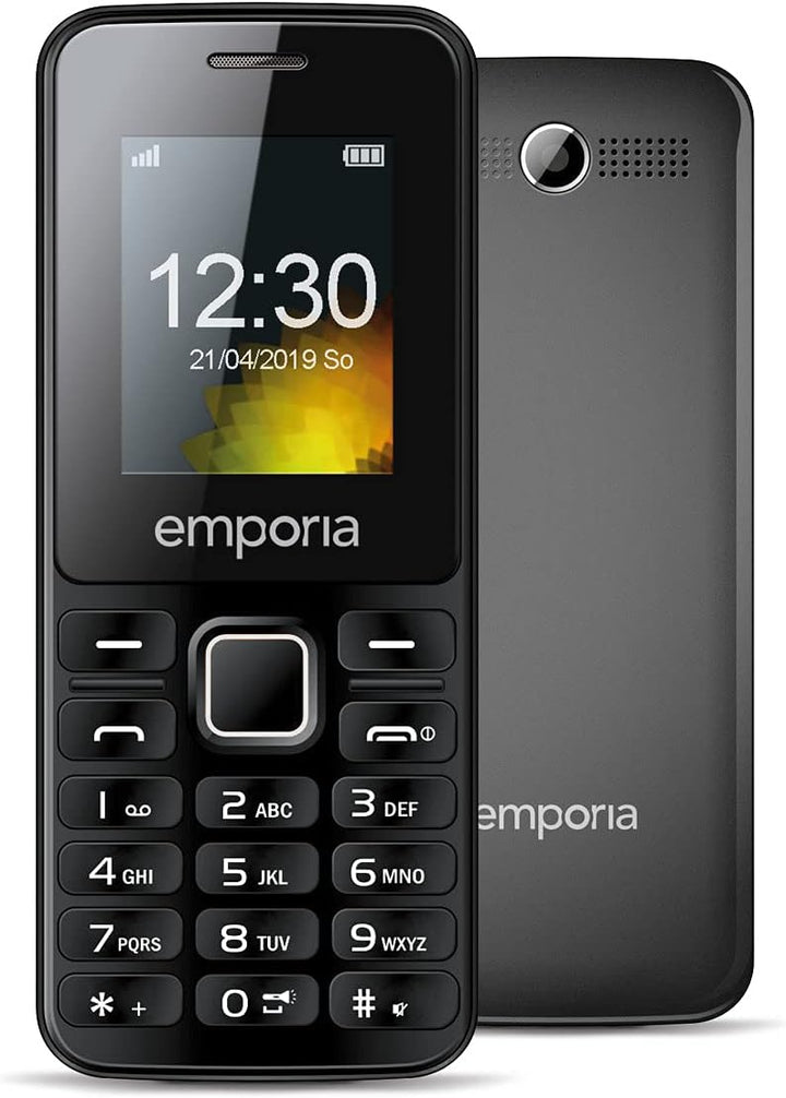 Emporia Dual-SIM Handy schwarz blau mit Taschenlampe, MD212_001