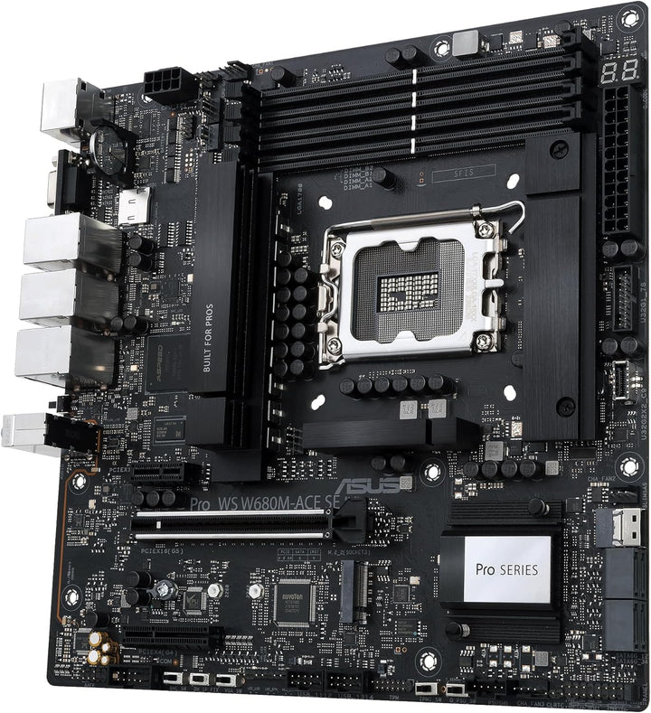 ASUS Pro WS W680M-ACE SE Intel LGA 1700 mATX BMC AST2600 Workstation Motherboard, PCIe 5.0x16, DDR5,