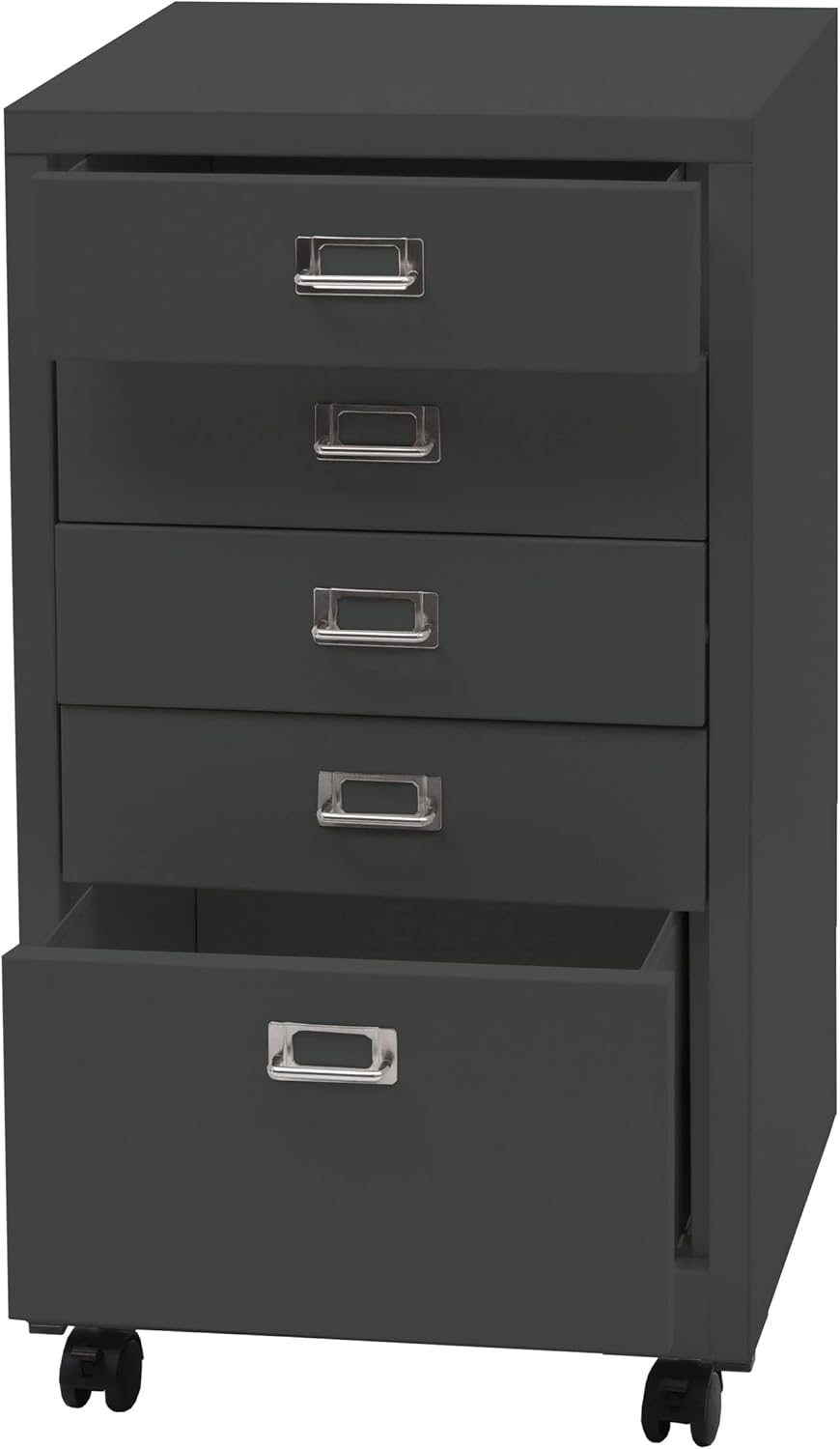 Mendler Rollcontainer HWC-L49, Schubladenschrank Stahlschrank Aktenschrank, Metall 75x40x41cm 5 Schu