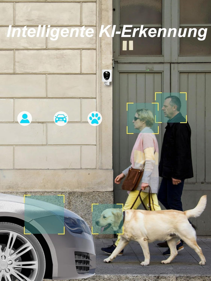 virtavo 2K Überwachungskamera Aussen Solar Akku WLAN Kamera Überwachung Aussen Kabellos Kamera, Nach