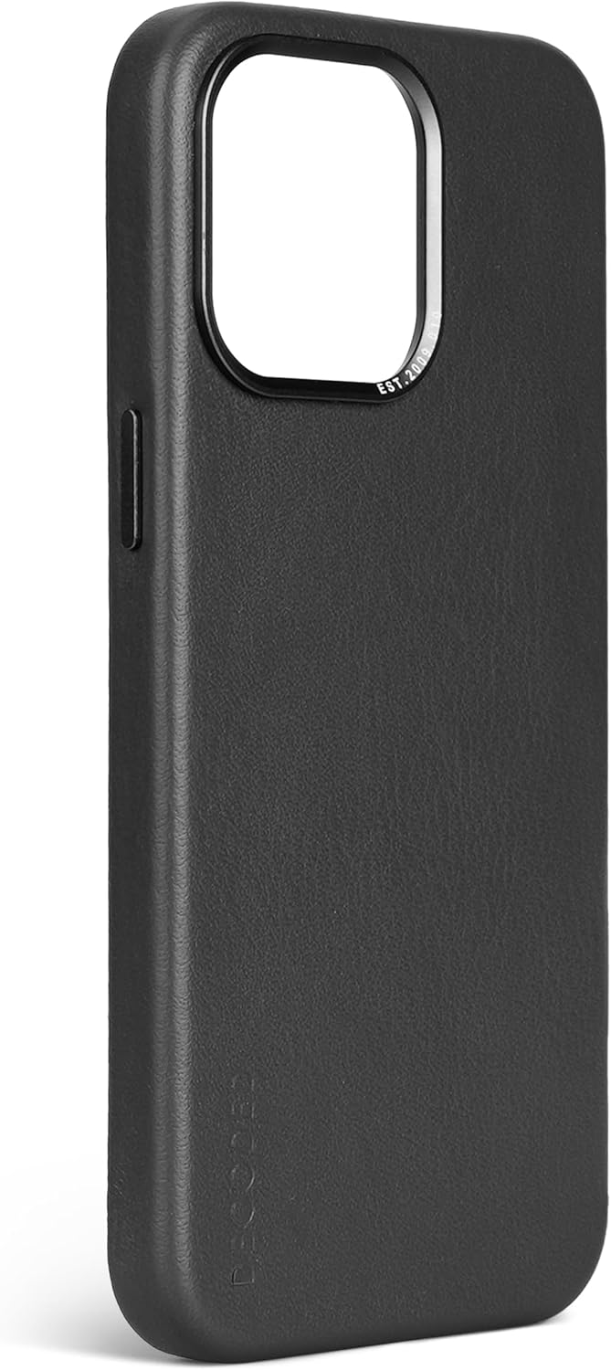 DECODED Lederhülle für iPhone 15 Pro Max (6,7 Zoll), schützende und stossfeste Hülle, Premium echtes