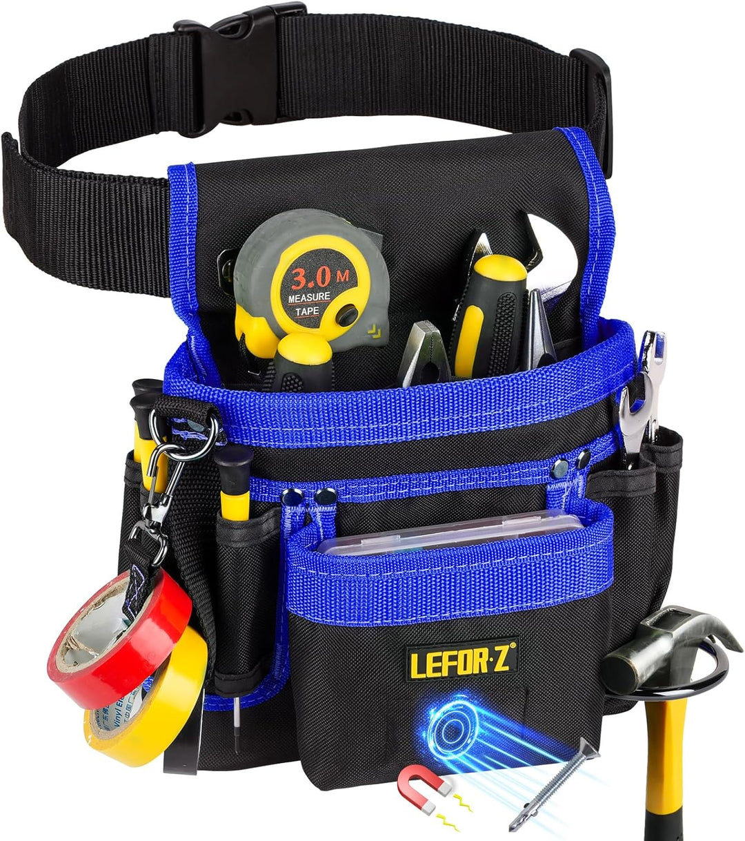 Werkzeuggürtel,Magnetische Werkzeugtasche mit 14 Taschen,Werkzeuggürtel Herren,Abnehmbare und Verste