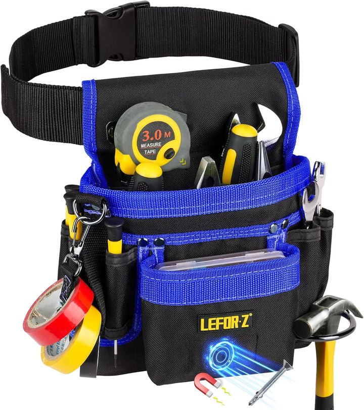 Werkzeuggürtel,Magnetische Werkzeugtasche mit 14 Taschen,Werkzeuggürtel Herren,Abnehmbare und Verste