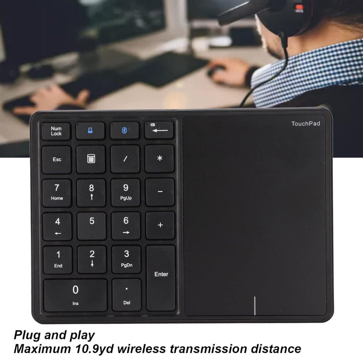 Kabelloser Ziffernblock, 2 in 1 22 Tasten 2,4 G Touchpad Bluetooth 4.2 Nummernblock, Typ C Aufladung