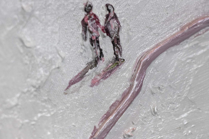 YS-Art Abstrakt Acryl Gemälde auf Leinwand mit Rahmen Weg zur Sonne handgemalt Wandbilder Wohnzimmer