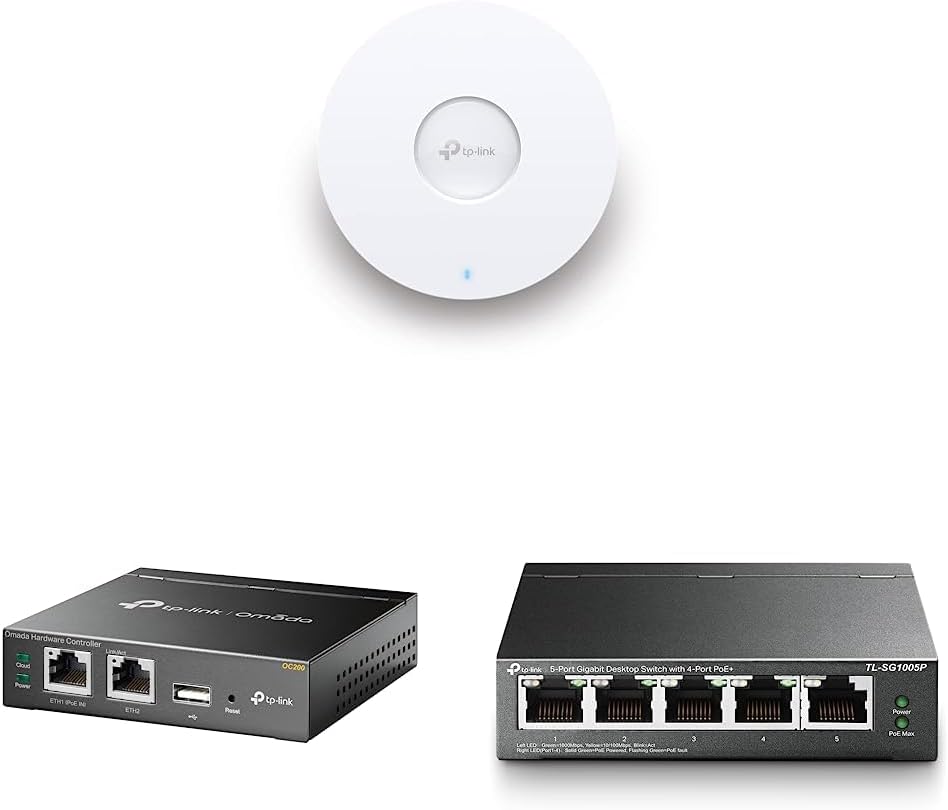 TP-Link EAP653 AX3000 Gigabit Dualband WiFi 6 WLAN Access Point & OC200 Omada Hybrid PoE Hardware Co