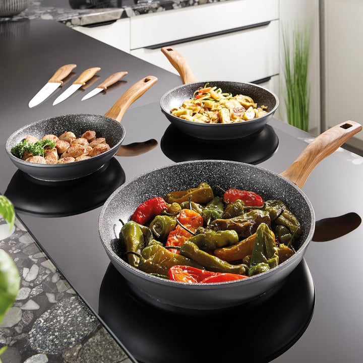 STONELINE Back to Nature Bratpfanne 20 cm, Made in Germany, antihaft beschichtete Pfanne mit echten