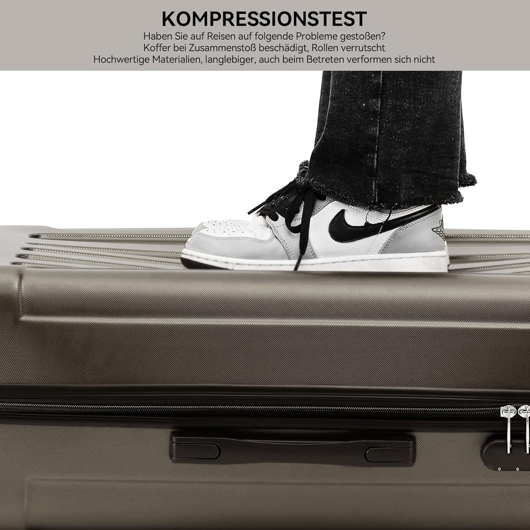 BEIBYE- Hartschalenkoffer Koffer Trolley Rollkoffer Reisekoffer Zahlenschloss 4 Zwilings-Rollen (Cof