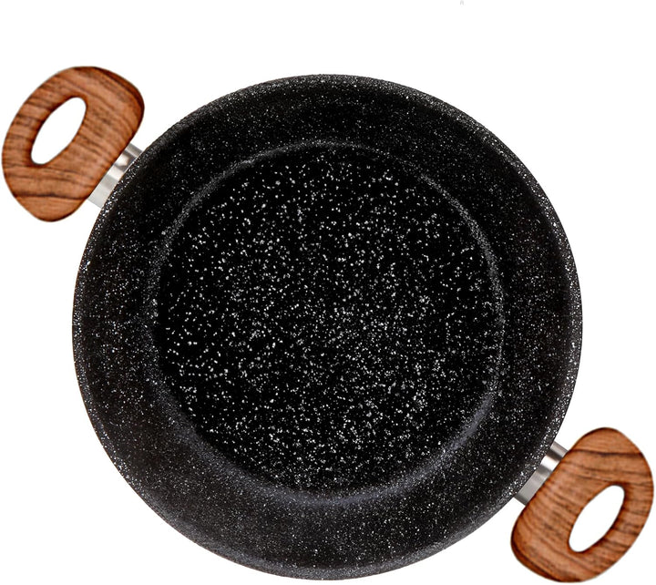 STONELINE® Back to Nature Servierpfanne 24 cm, Made in Germany, auch für öl- und fettfreies Braten,