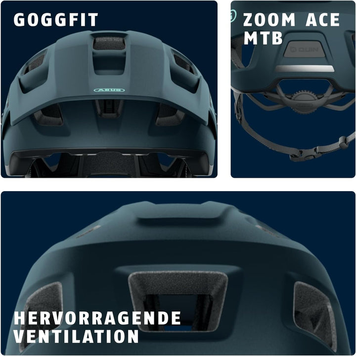 ABUS MTB-Helm MoDrop - robuster Fahrradhelm mit guter Belüftung für Mountainbiker - individuelle Pas
