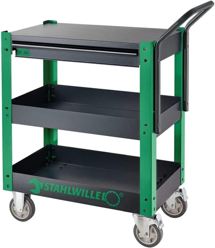 STAHLWILLE Werkstattwagen 612 ST leer | Service Trolley mit Schublade und Zwei Einlegeböden | prakti