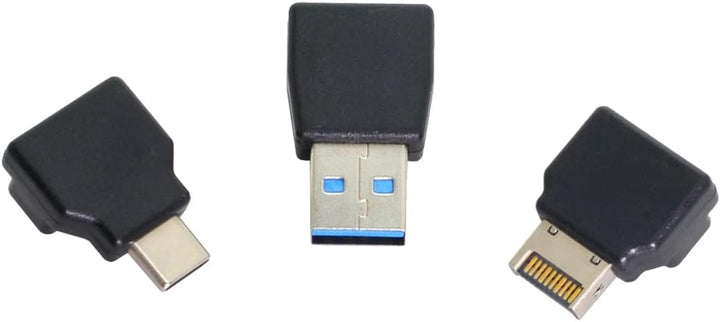 Cablecc 3pcs USB 3.1 Front Panel Header Buchse Typ-E auf Stecker Typ-A & Typ-C USB-C Motherboard Erw