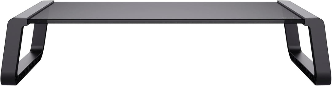 Trust Monta Monitorständer 41 x 22 x 10 cm, Bildschirmerhöhung aus Hartglas, Schreibtisch Monitorerh
