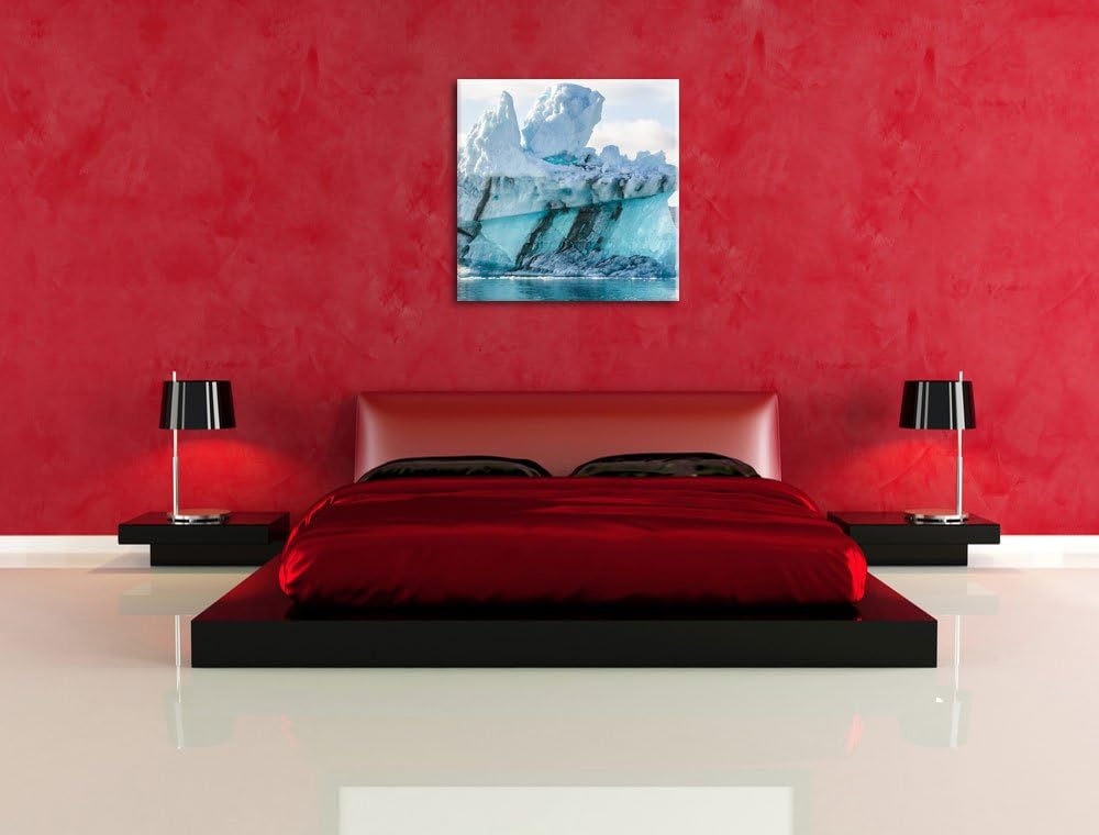 gigantischer Eisberg, Format: 70x70 auf Leinwand, XXL riesige Bilder fertig gerahmt mit Keilrahmen,