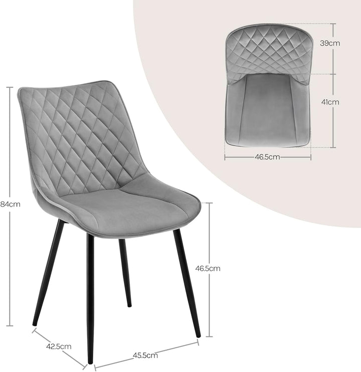 WOLTU 4 x Esszimmerstühle 4er Set Esszimmerstuhl Küchenstuhl Polsterstuhl Design Stuhl mit Rückenleh