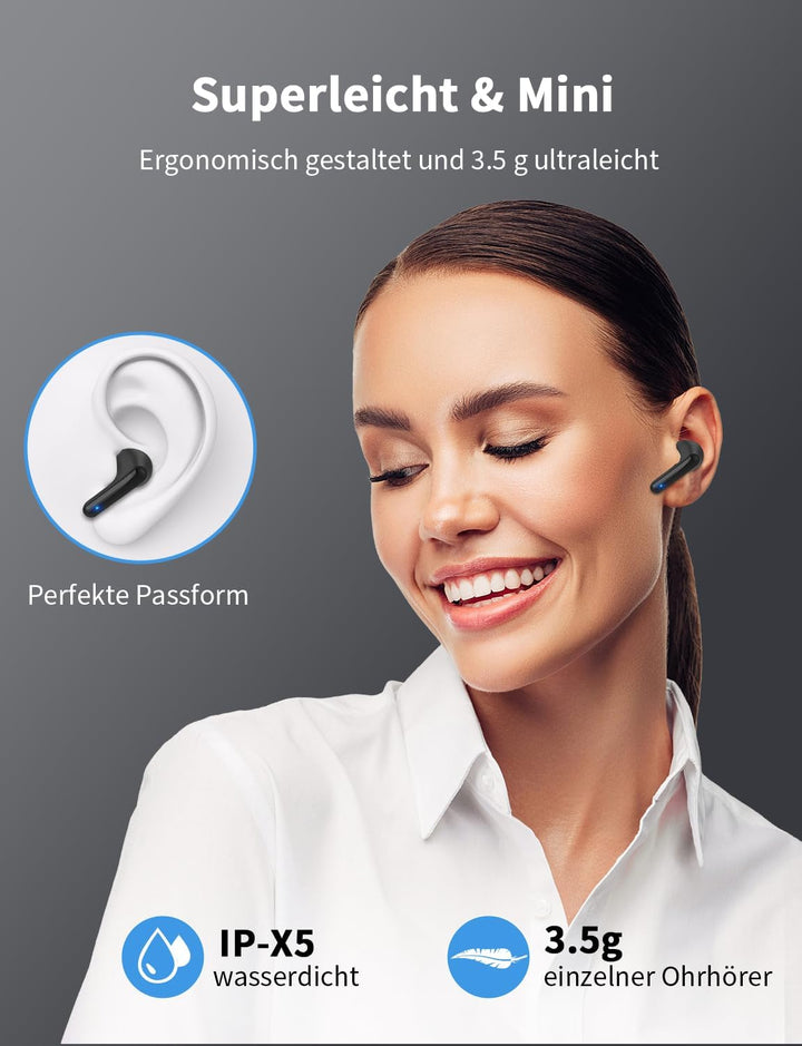 Togetface Drahtlose Kopfhörer für Kinder, Bluetooth Little Devil Kopfhörer mit Ladebox, wasserdichte