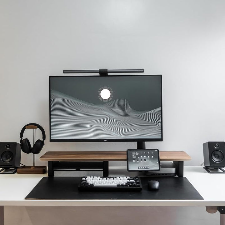 Raico Schreibtischregal Monitorständer Setup Cockpit Ergonomischer Dual-Screen-Riser Minimaler Schre