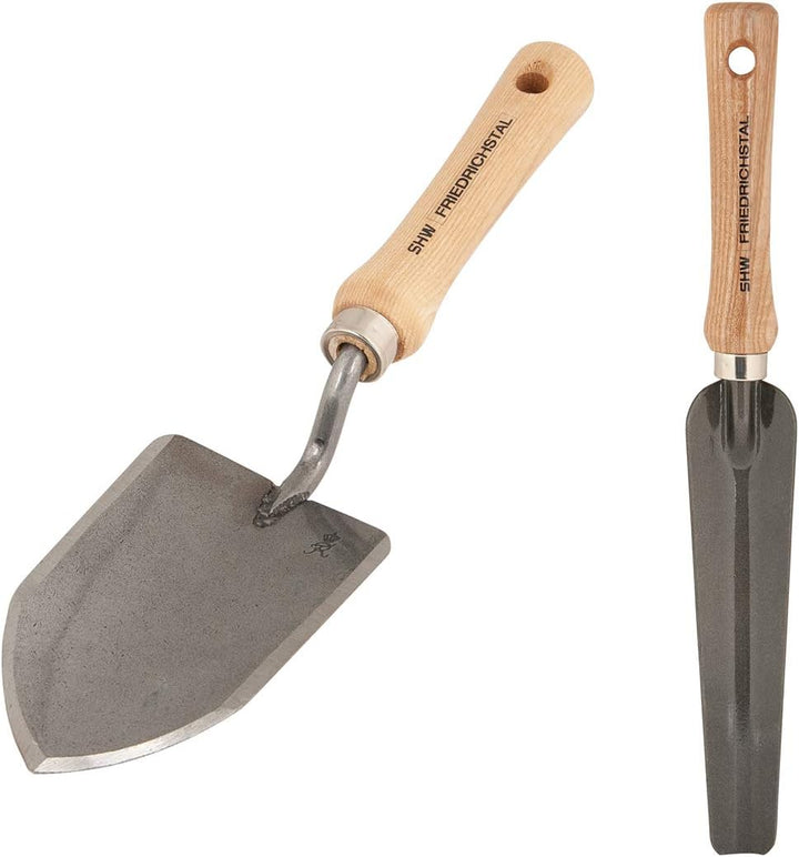 SHW-FIRE Unkrautentferner und Blumenkelle - Starkes Gartenwerkzeug aus Stahl und Holz