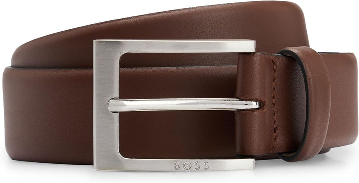 BOSS Herren Barnabie Gürtel aus Nappaleder mit Dornschliesse 95 New - Medium Brown217, 95 New - Medi