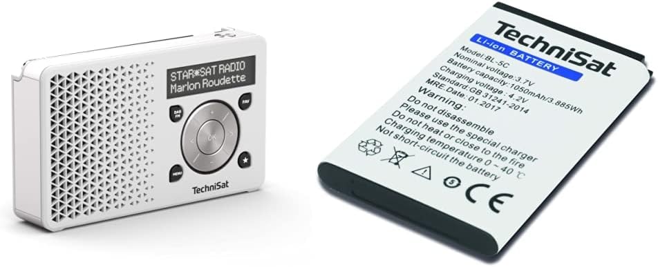 TechniSat DIGITRADIO 1 – tragbares DAB+ Radio mit Akku, Silber & Akku zu DIGITRADIO 1/2, TECHNIRADIO