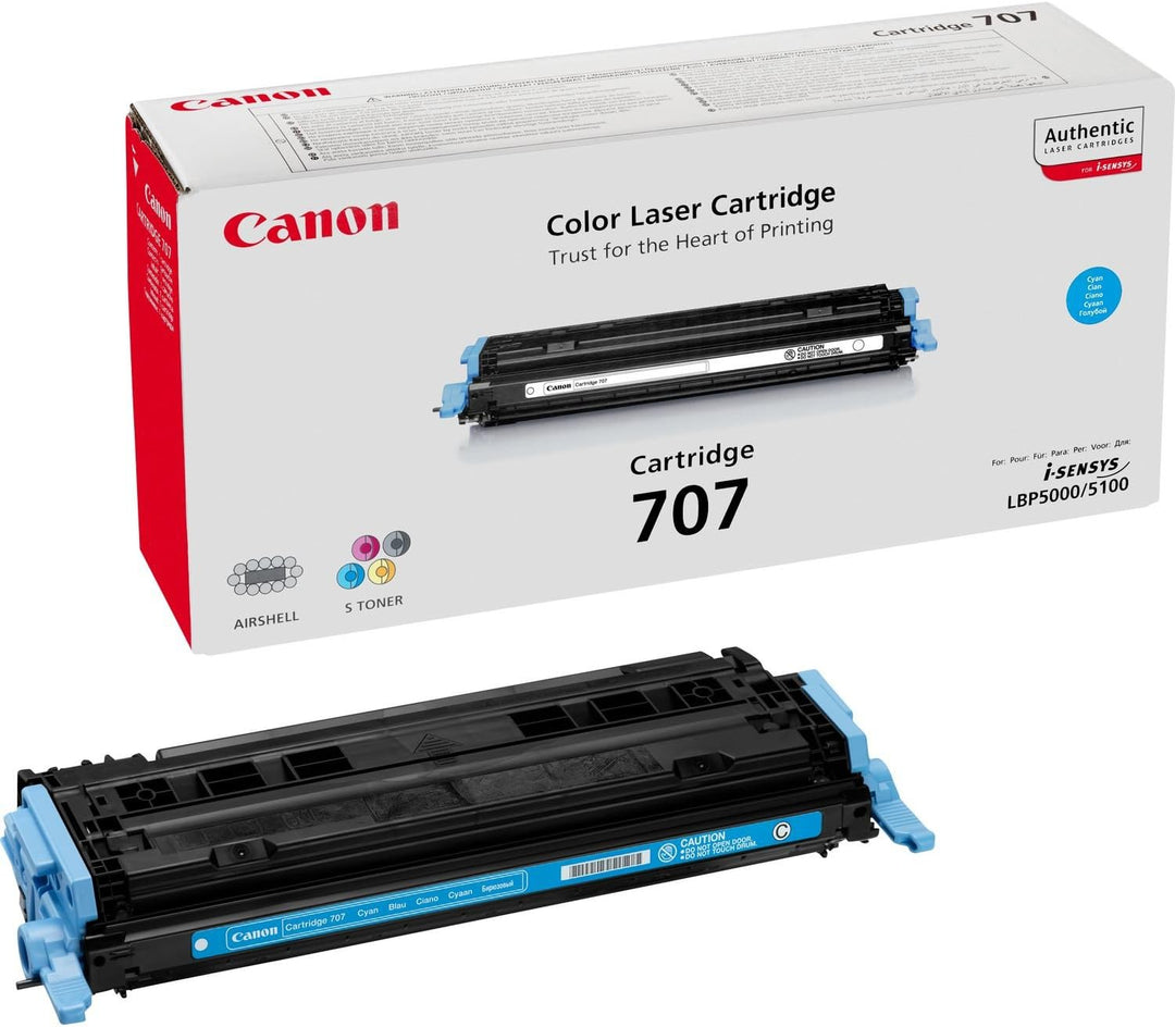 Canon 707 C original Toner Cian für ISensys Laserdrucker Cyan Toner Cartridge, Cyan Toner Cartridge