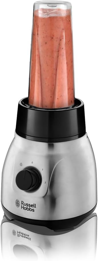 Bundle Set: Russell Hobbs Standmixer 2-in-1 [1,5l Glasbehälter Mixer & 0,6l Mini Smoothie Maker -To-