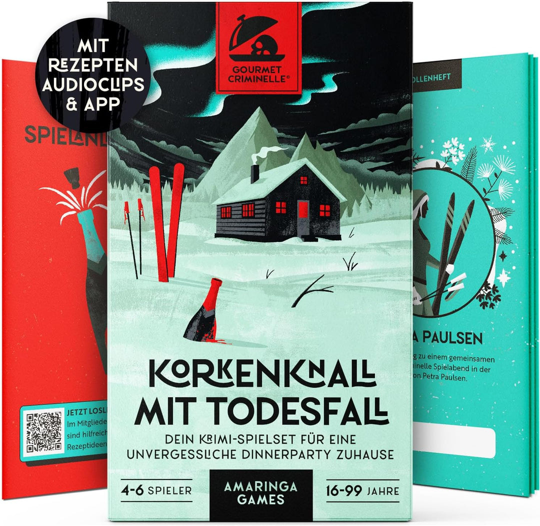 Gourmet Criminelle® Krimidinner für zuhause I 4-6 Personen | Mysteriöser Mordfall Korkenknall mit To