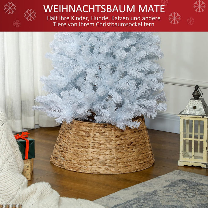 HOMCOM Weihnachtsbaumrock Ø 60 cm Weihnachtsbaum Kragen aus Wasserhyazinthe, Weihnachtsbaumkorb für