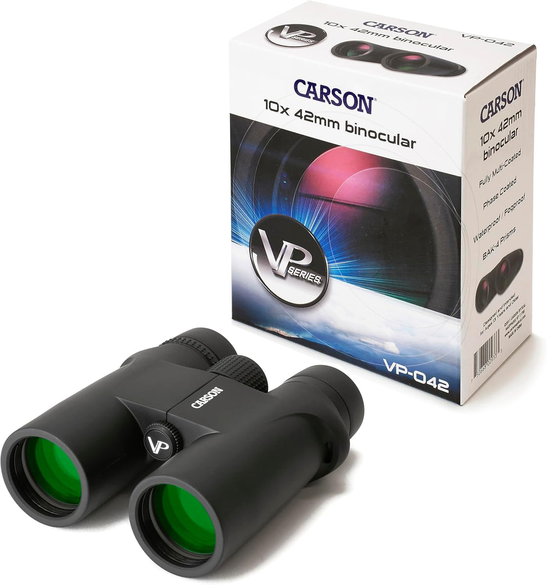 Carson Full-Size Fernglas, 10x42mm, wasserdicht und beschlagfrei (VP-042) 10x42mm Full-Size, 10x42mm