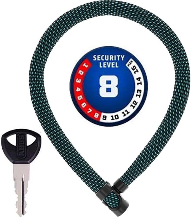 ABUS Kettenschloss IVERA Chain 7210 – Fahrradschloss mit hochflexibler IvyTex-Kunstfaserummantelung