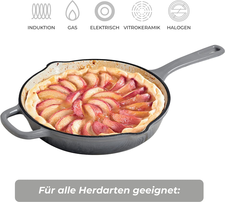 MasterPRO Unique | Pfanne aus Gusseisen | Weiss | Aus Gusseisen | Ergonomischer Griff | Küchenutensi