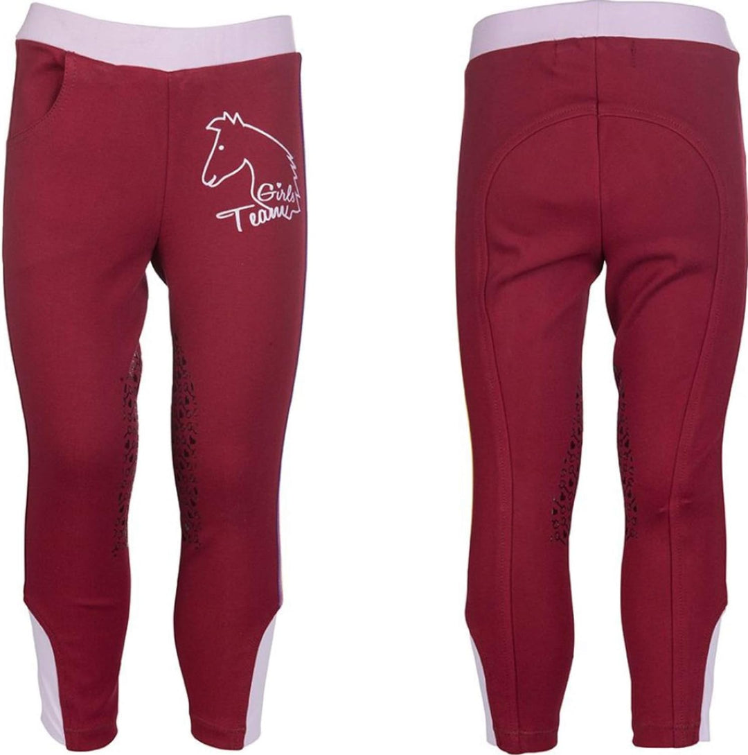 HKM Erwachsene Hose Reitleggings -Piccola- Silikon-Kniebesatz3900 pink146/152, 3900 pink, 146/152, H