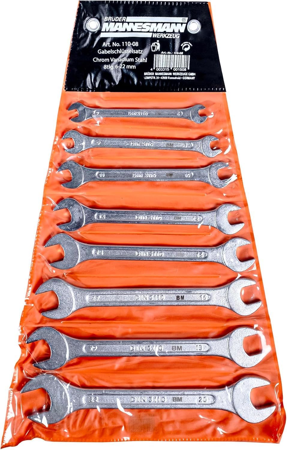 Brüder Mannesmann M29084 Werkzeugkoffer bestückt, 87-tlg & M 110-08 Gabelschlüsselsatz, 8-tlg, 6-22