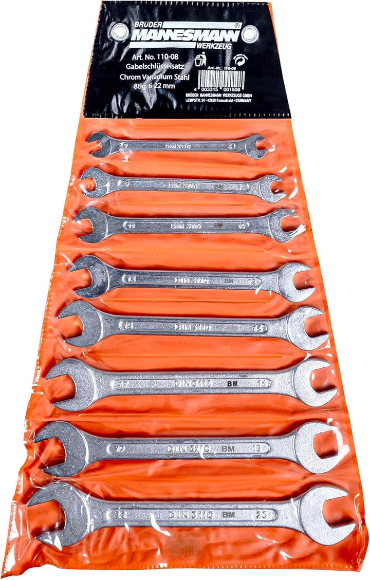 Brüder Mannesmann M29084 Werkzeugkoffer bestückt, 87-tlg & M 110-08 Gabelschlüsselsatz, 8-tlg, 6-22