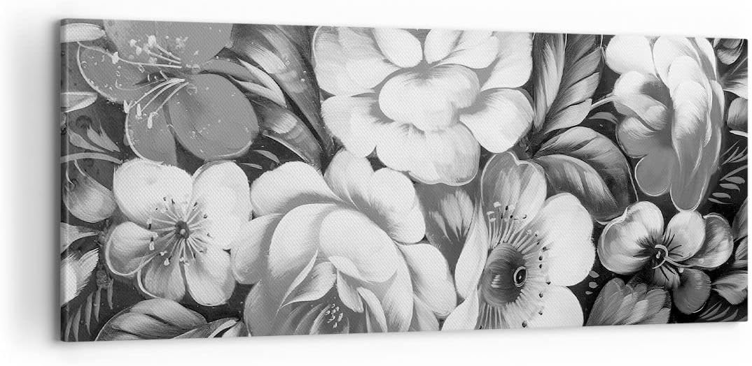 Panorama Bilder auf Leinwand 100x40cm Leinwandbild Blume Blumenstrauss Blatt Gross Wanddeko Bild Sch