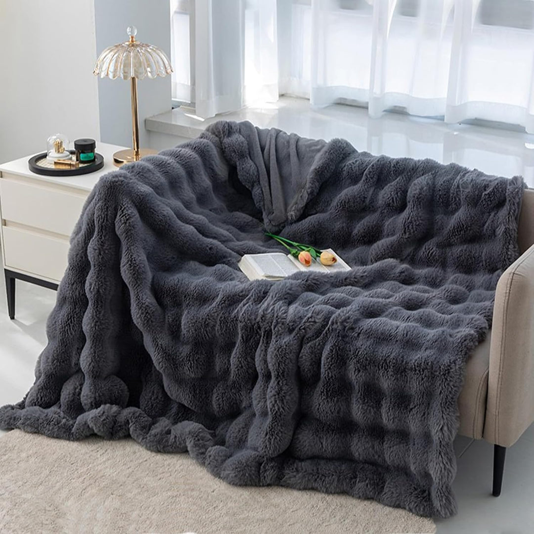 CALIYO Kuscheldecke Flauschig Decke Wohndecke Warme Cord-Fleece Wolldecke Dicke Sofadecke Couchdecke