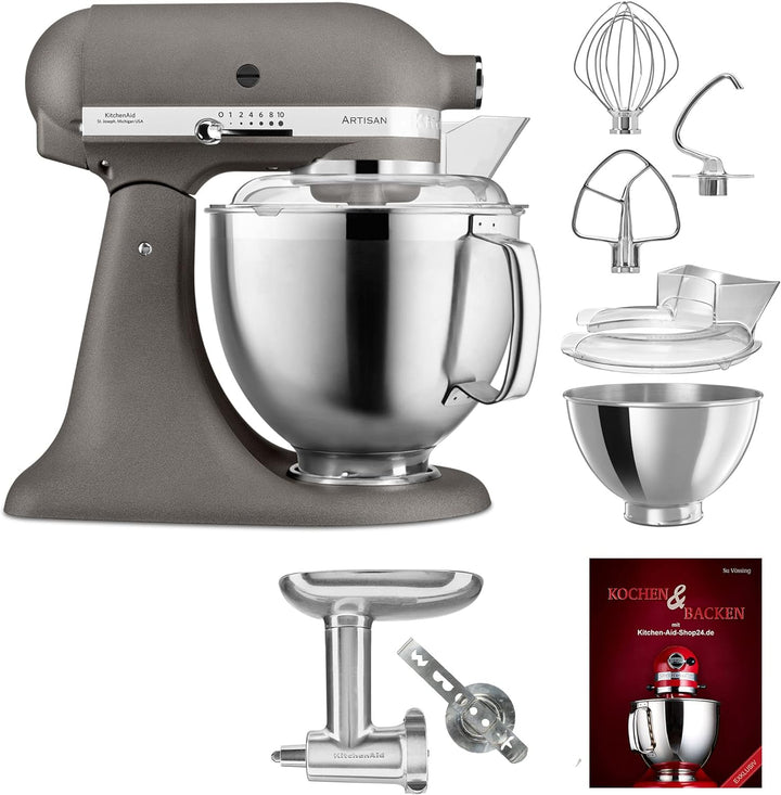 KitchenAid Küchenmaschine Artisan - P26 Starter Set 185er (FleischwGM) - 5KSM185PSEGR inkl. Fleischw