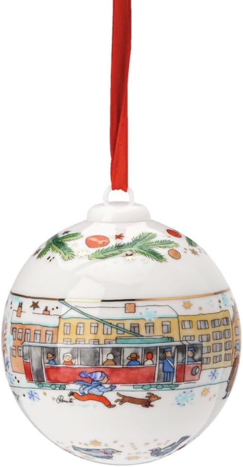 Hutschenreuther Porzellankugel 2023-"Weihnachtsklänge 6 cm