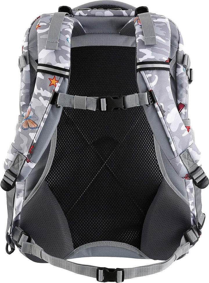 YZEA Schulrucksack AIR Net mit Atmungsaktiven Netzrücken 1,1 Kg + Adressanhänger Bowatex