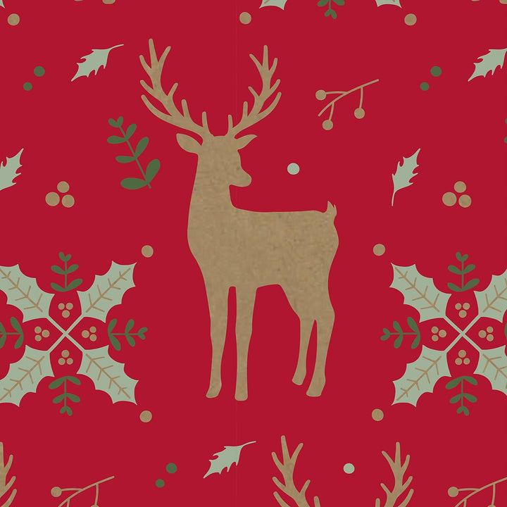 Clairefontaine 223901C - Rolle Geschenkpapier Kraft 70g, 50x0,70m, ideal für Geschenke, Rentier Rot,