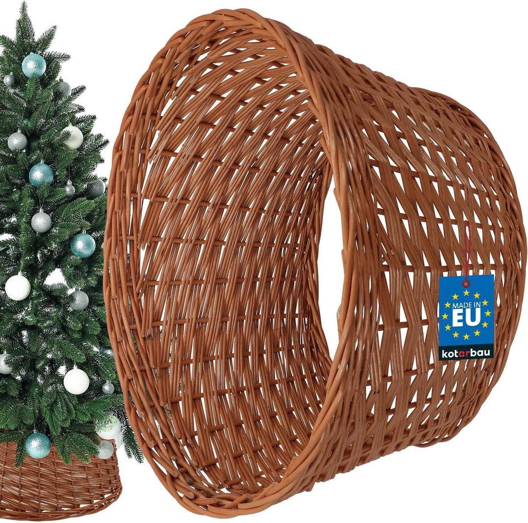 KOTARBAU® Weihnachtsbaum Rock aus Weide Ø 50 cm, Naturfarbe Christbaumständer aus Rattan Natur, Weih