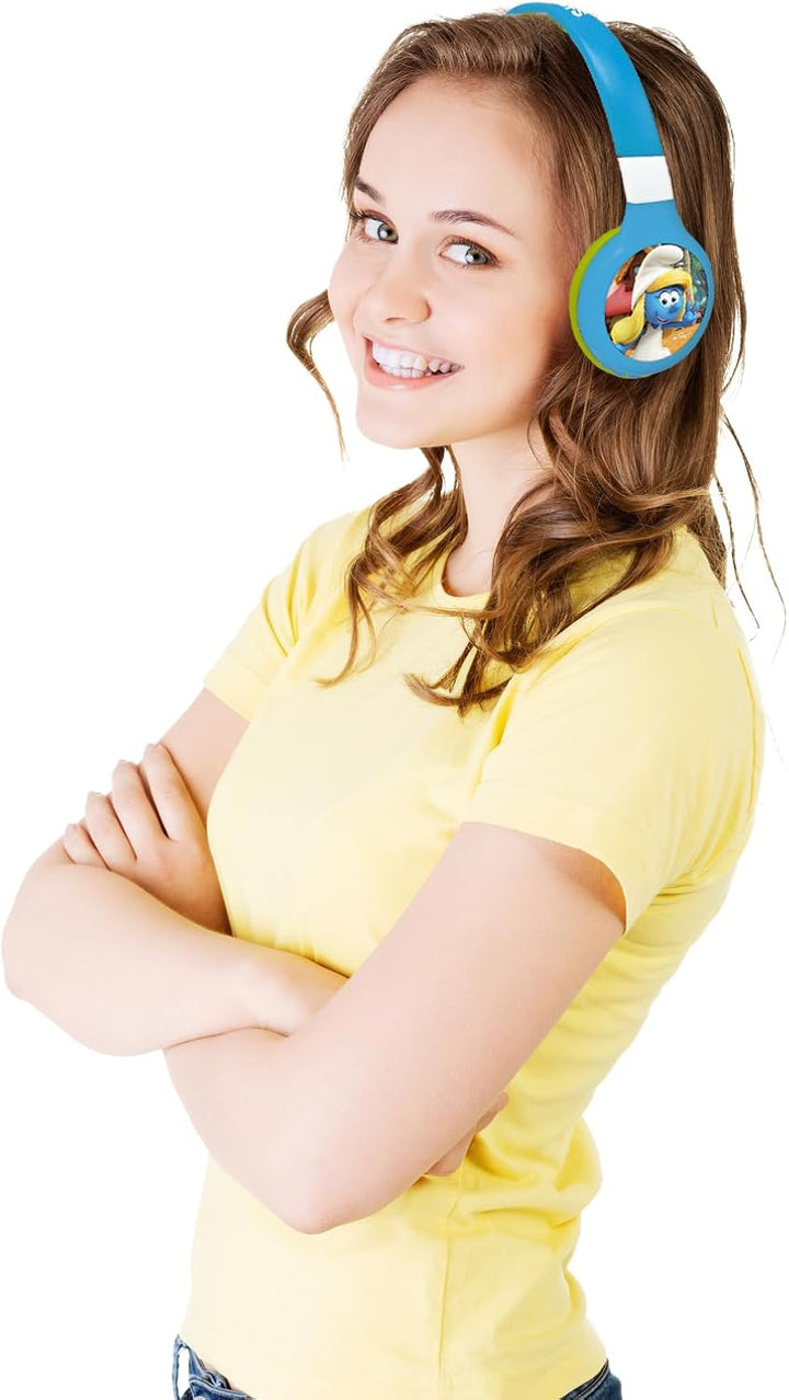Lexibook, Die Schlümpfe, 2-in-1 Bluetooth & kabelgebundene Kopfhörer mit Mikrofon und Steuertasten,