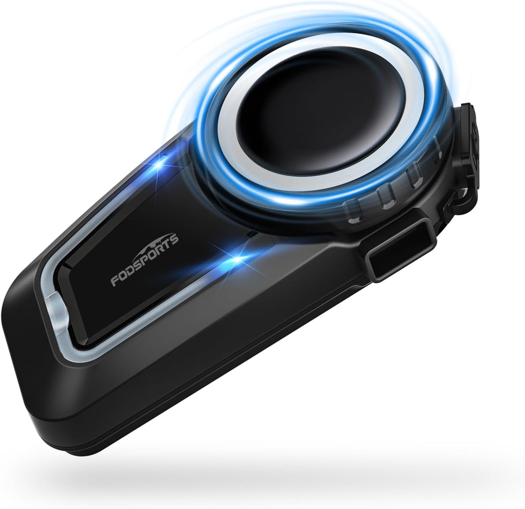 Fodsports FX7 Motorrad Headset V5.4, Bluetooth Mesh Intercom für bis zu 10 Motorräder, Dual-Chip für